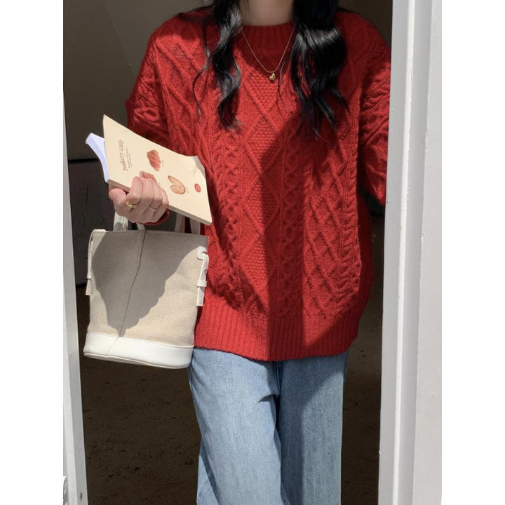 Pull en tricot épais pour femme avec motif texturé Chic & Stil
