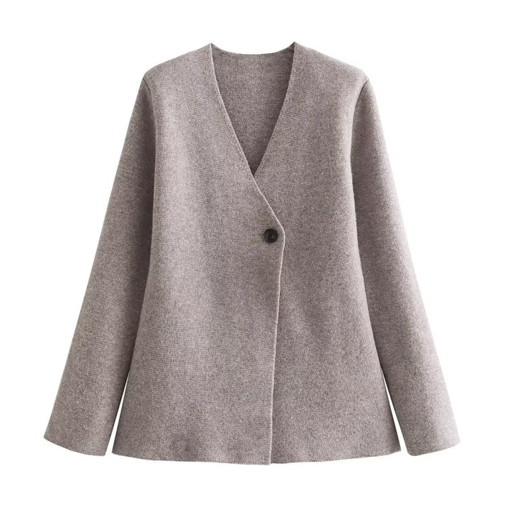Women's fitted tailored blazer with peplum hem and single-button placket Amarae
