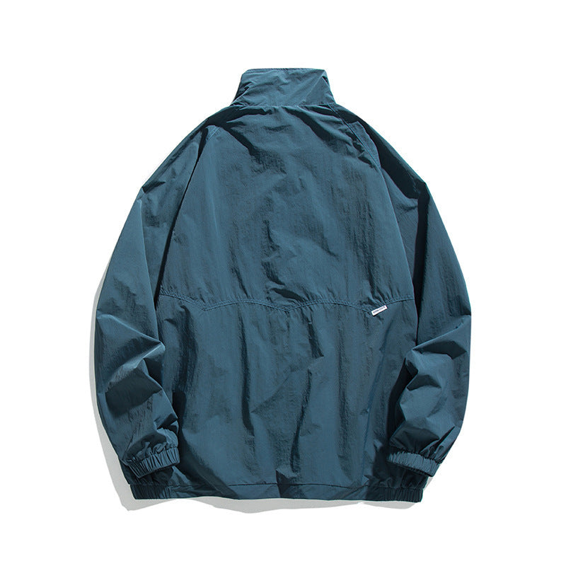 Men's Lightweight Oversized Field Jacket made of technical nylon with stand-up collar, concealed zipper, and flap pockets Amarae