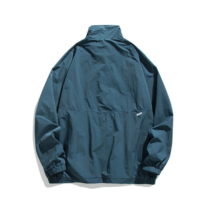 Men's Lightweight Oversized Field Jacket made of technical nylon with stand-up collar, concealed zipper, and flap pockets Amarae