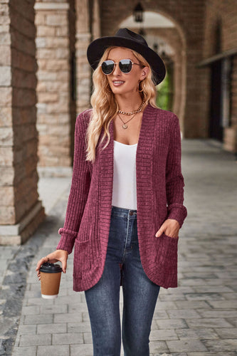 Knitted jacket for women with textured pattern and practical pockets Amarae