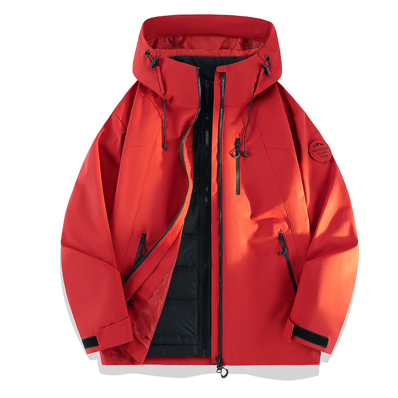 Women Lightweight Waterproof Hooded Jacket with Teddy Charm and Concealed Zipper Pockets Amarae