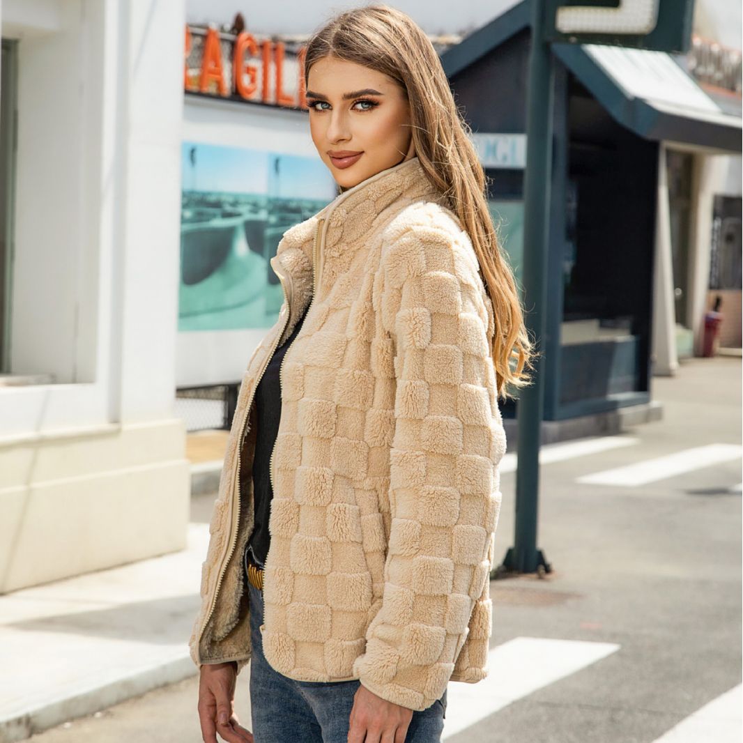 Ladies Cozy Transition Jacket with Textured Surface Lune London