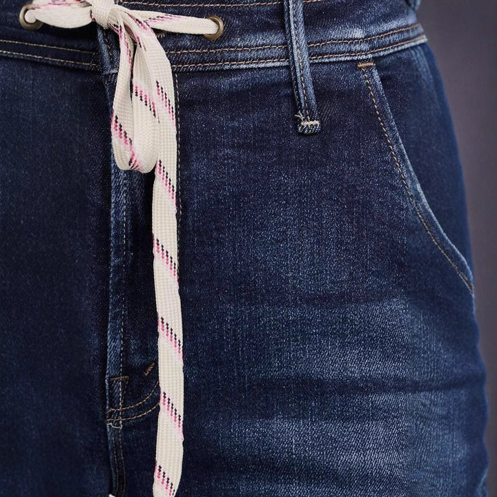 Wide leg jeans for women with adjustable waist and trendy detail Chic & Stil