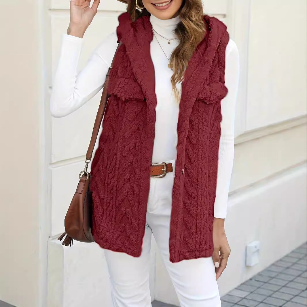 Knitted ladies' cardigan with hood and pockets Lune London