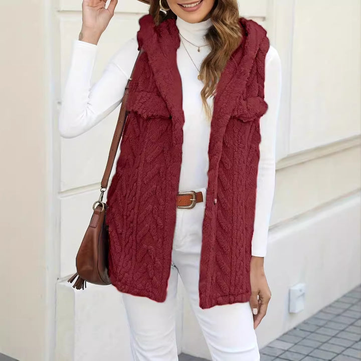 Knitted ladies' cardigan with hood and pockets Lune London