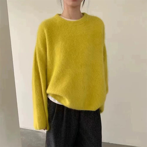 Pull moelleux pour femmes à coupe surdimensionnée en laine mohair Chic & Stil