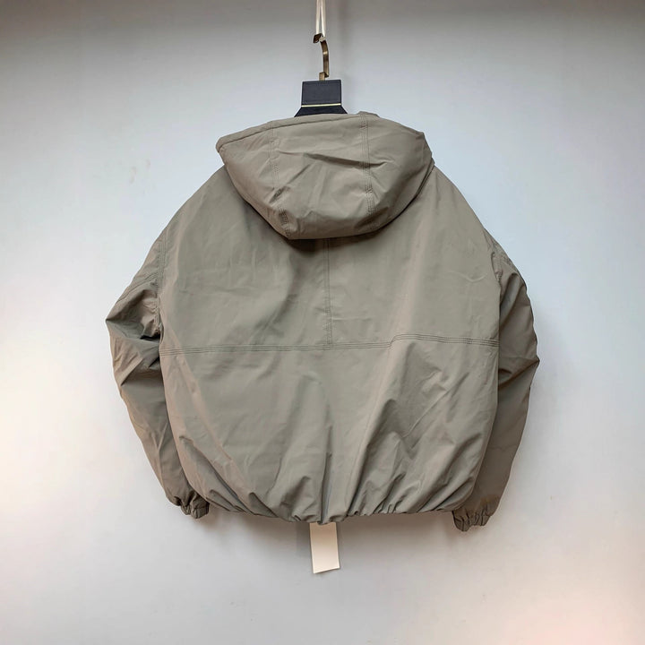 Men's Boxy Short Jacket with Hood, Elastic Hem and Concealed Zipper Amarae