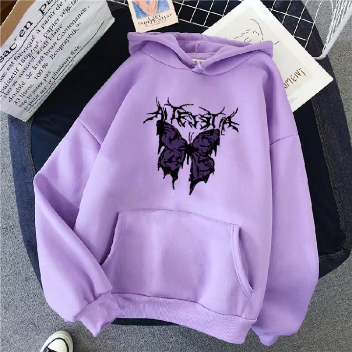 Women’s Hoodie with Artistic Butterfly Design Chic & Stil