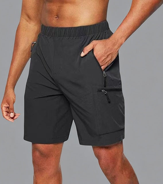 Shorts de loisirs confortables pour hommes avec taille élastique et poches zippées pratiques Lune London