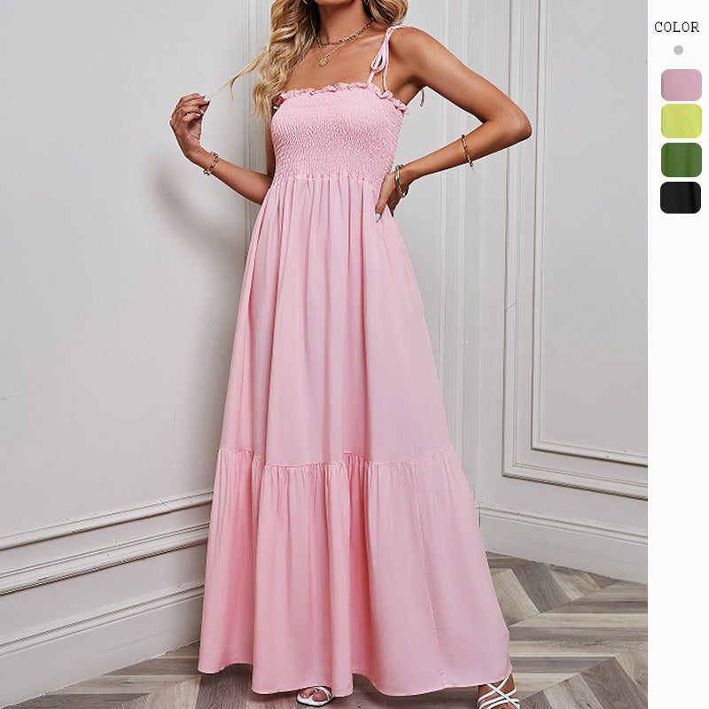 Women's maxi dress with elastic top and voluminous skirt Lune London