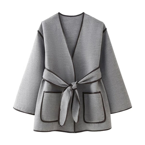 Ladies elegant tie jacket with practical pockets Amarae