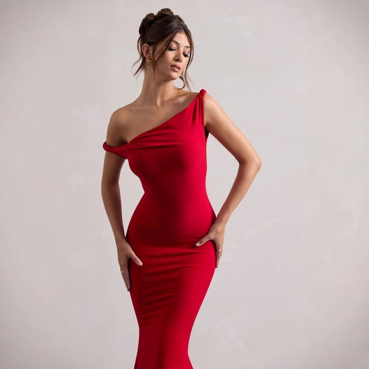 Elegant one-shoulder maxi dress Lune London