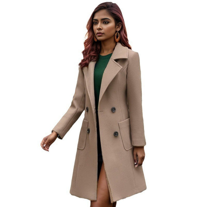 Ladies Elegant Double-Breasted Transition Coat Amarae