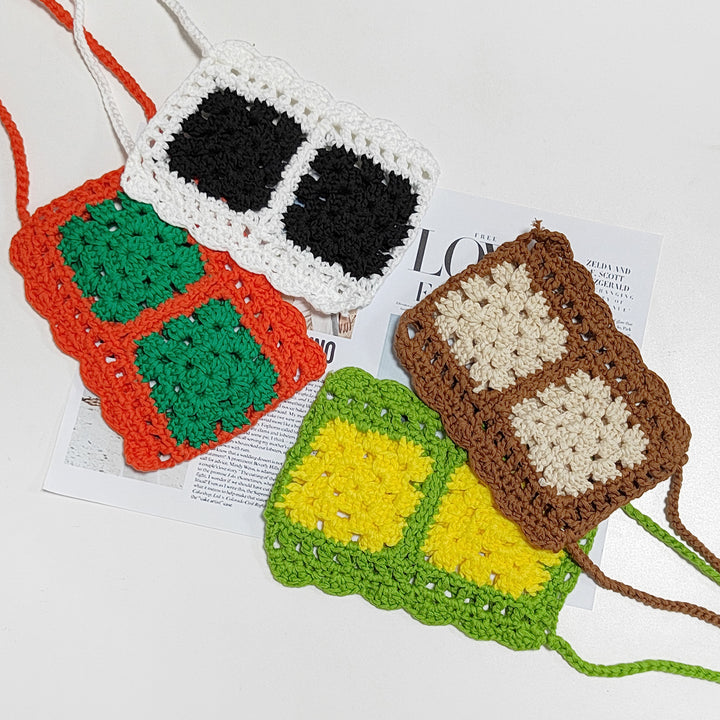 Ladies colorful crochet crossbody bag Lune London