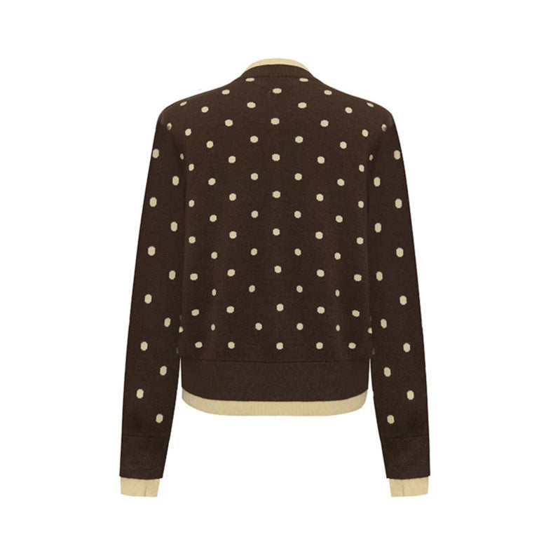 Womens Speckled Cardigan with Round Neckline, Button Placket and Layering Look Amarae