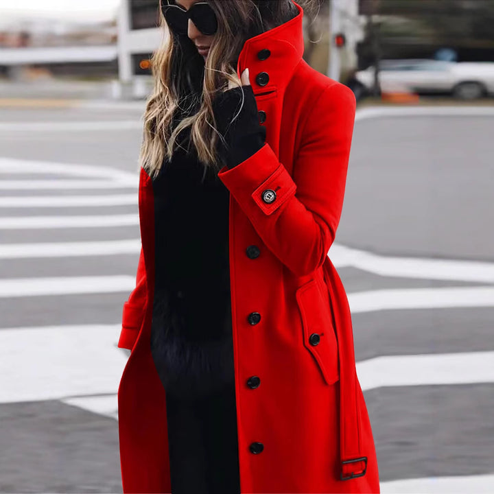 Elegant trench coat for women with high collar and practical pockets Lune London