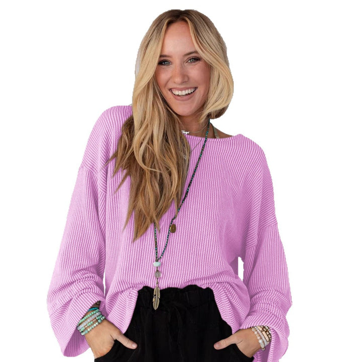 Oversized casual t-shirt for women with textured pattern Lune London