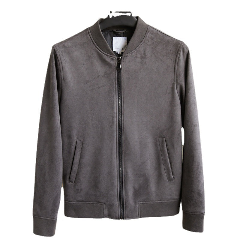 Men's Boxy Zip Blouson with Shirt Collar and Fine Wool Blend Amarae