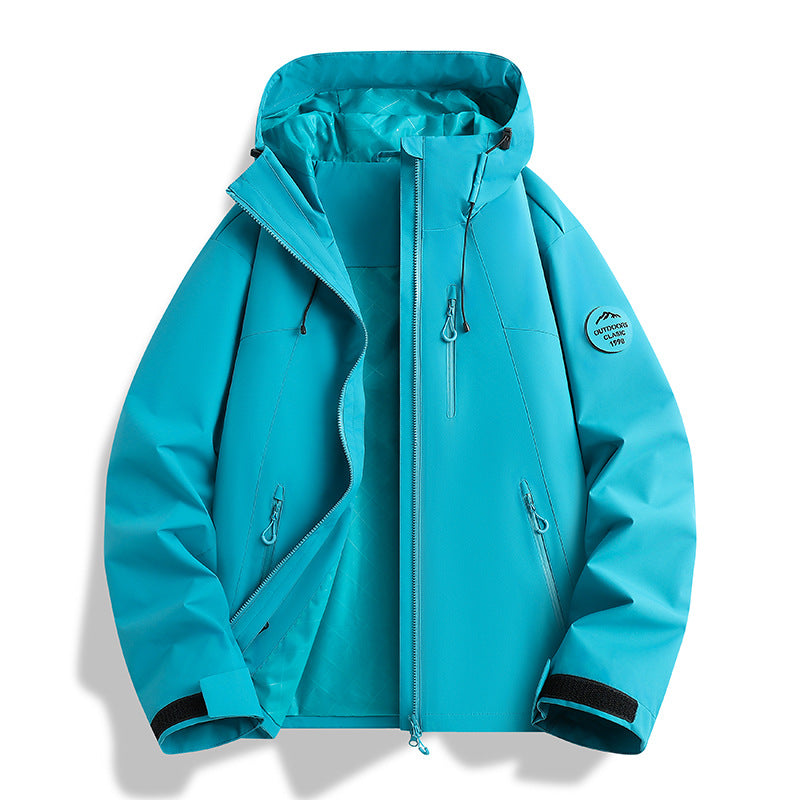 Women Lightweight Waterproof Hooded Jacket with Teddy Charm and Concealed Zipper Pockets Amarae