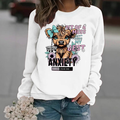 Sweatshirt pour femmes avec un design de chien créatif et une typographie inspirante Chic & Stil