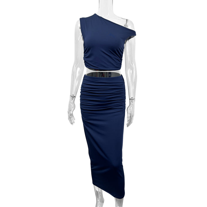 Women's set of off-the-shoulder top and maxi skirt in gathered design Lune London