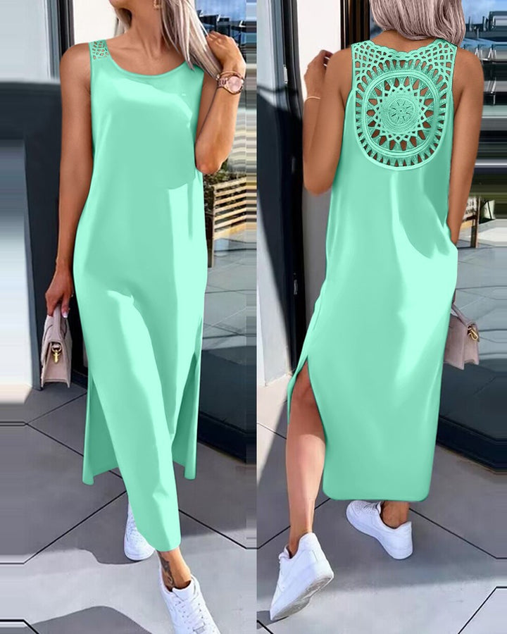 Elegant lace back maxi dress Lune London