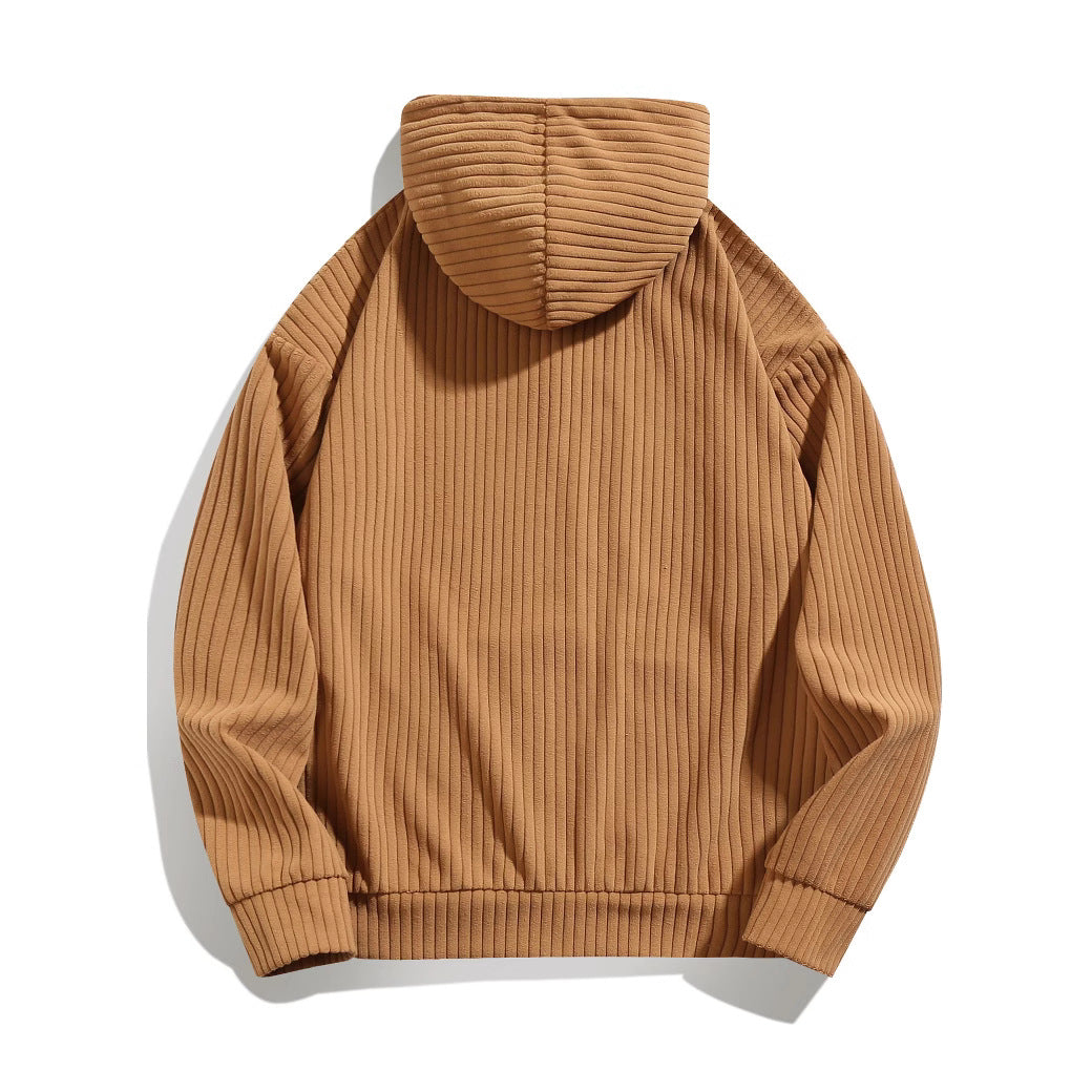 Casual hooded sweatshirt for men with ribbed design and practical pockets Lune London