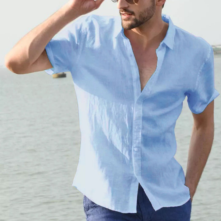 Light linen short sleeve shirt for men Amarae