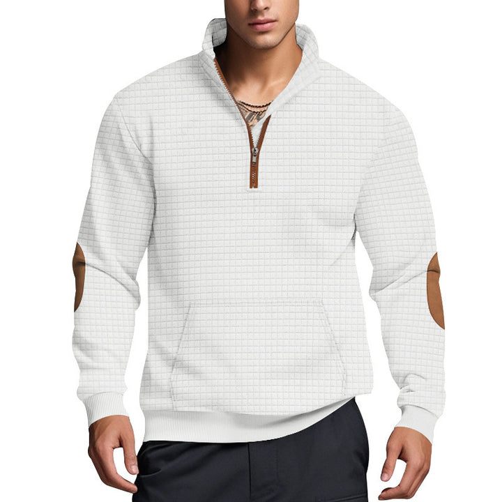Men's sporty hoodie with half-zip and textured design Lune London