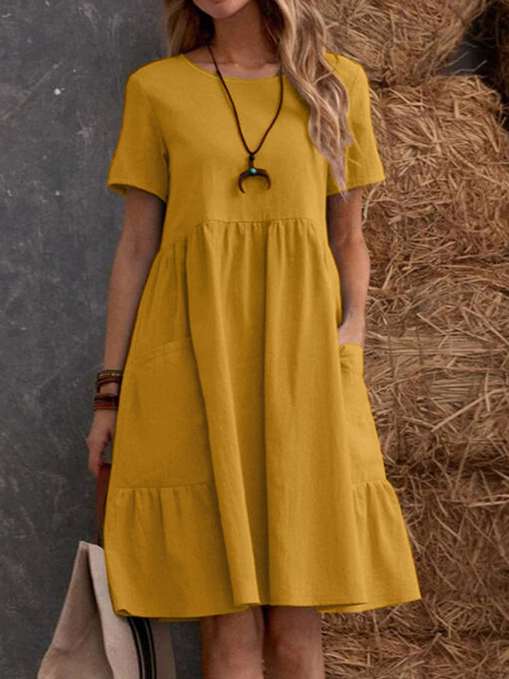 Casual summer dress for women with pockets and ruffles Lune London
