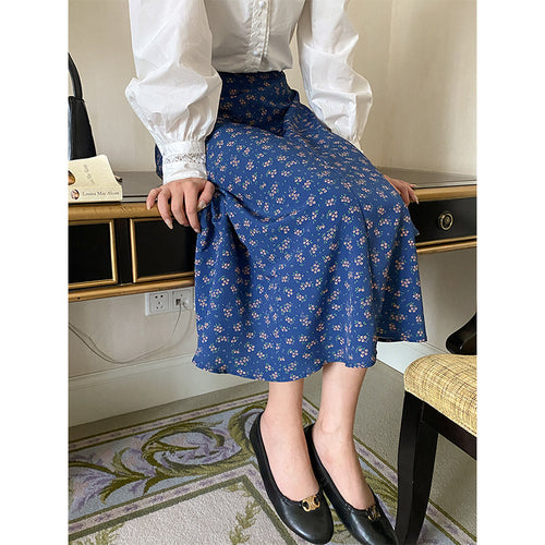 Women's midi skirt with floral pattern and elastic waistband Chic & Stil
