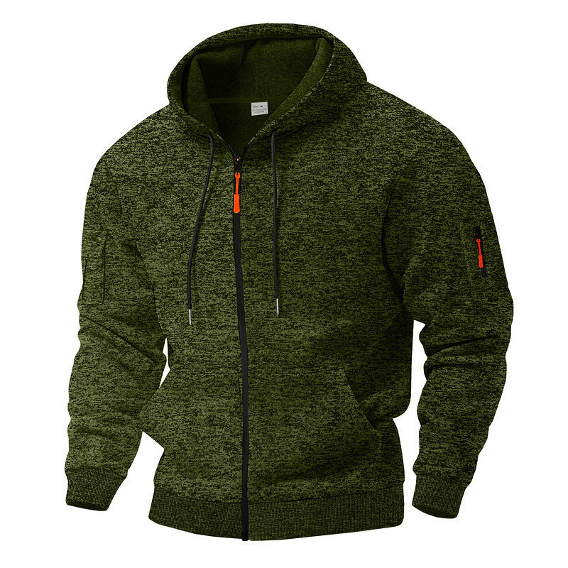 Men's sporty fleece hoodie with functional zip pockets Lune London