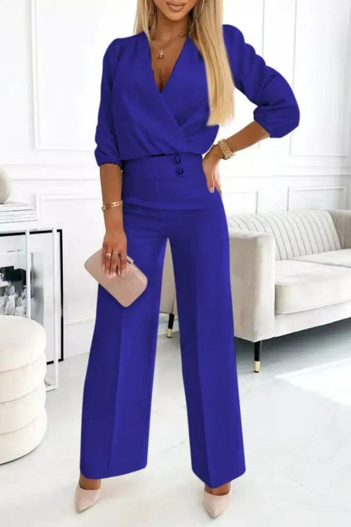 Combinaison élégante pour femme avec haut envolé et jambes taille haute Chic & Stil