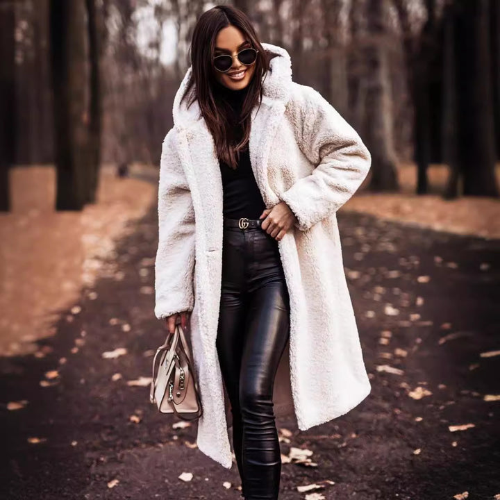Ladies Oversized Fleece Jacket with Hoodie Moon London
