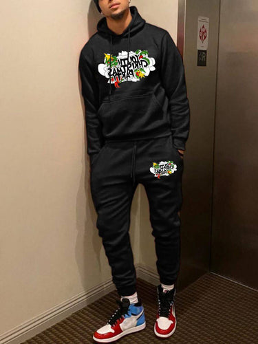 Women's hoodie and jogger pants set with creative Christmas pattern Amarae