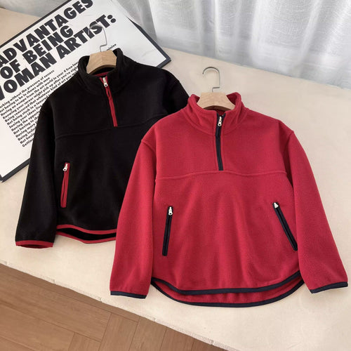 Pull en polaire pour femmes avec col montant et poches zippées pratiques Chic & Stil