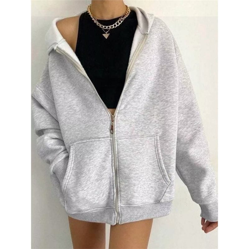 Women’s hoodie with zipper and relaxed fit Lune London