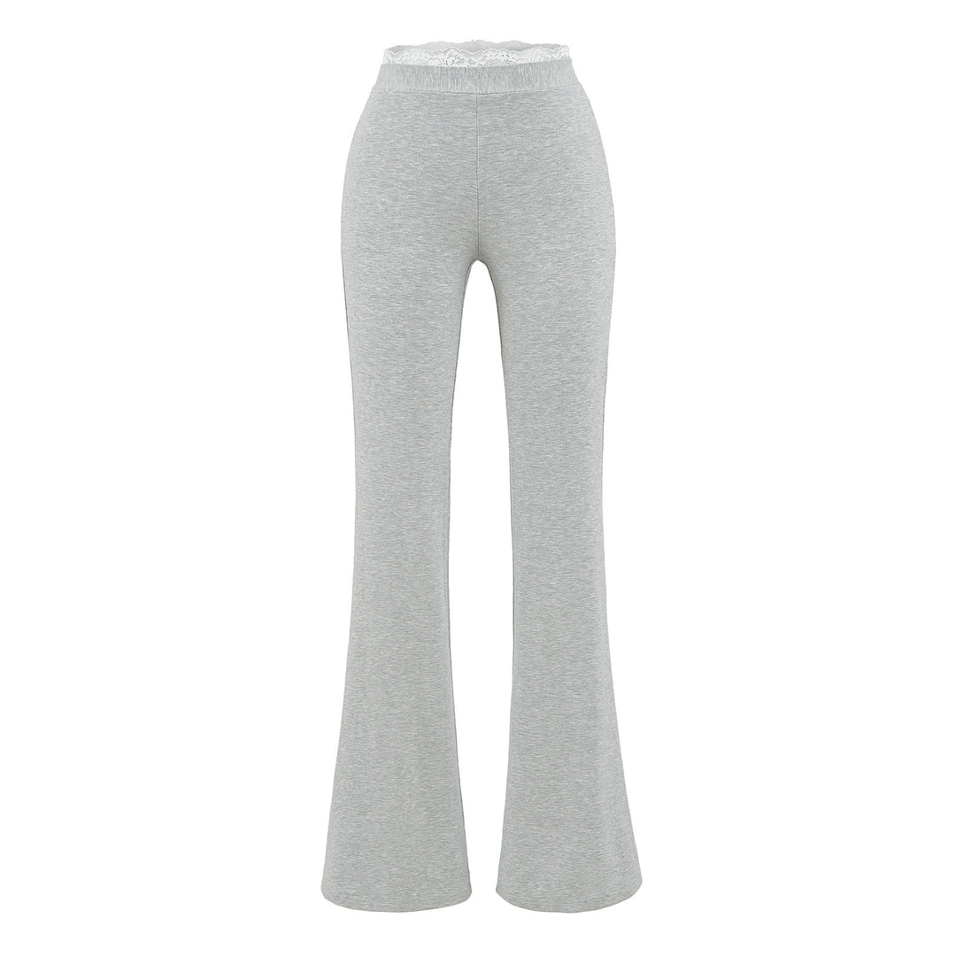 High-waisted stretch jeans for women with lace decoration Lune London