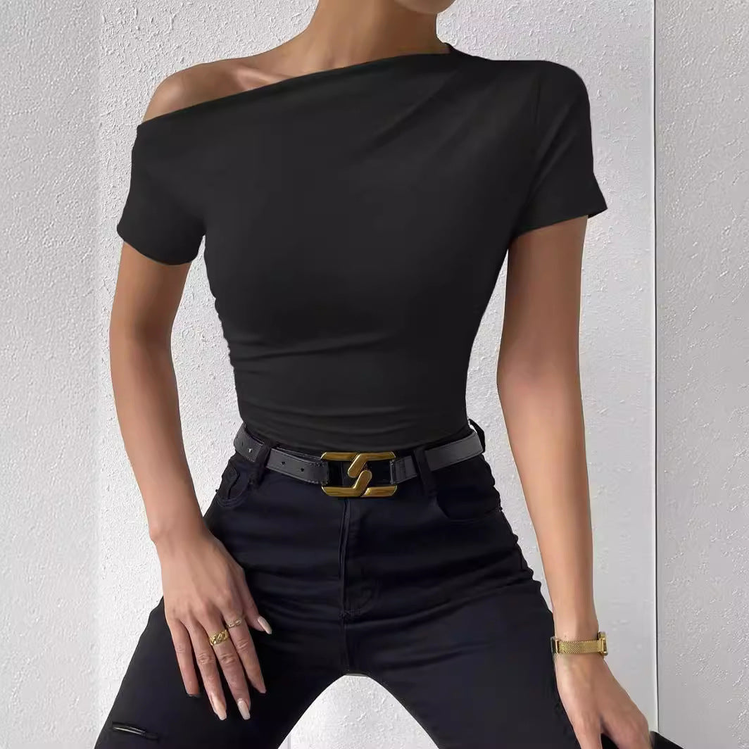 Women elegant t-shirt with refined gathering elements Lune London