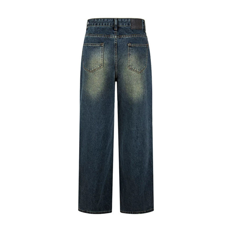 Women's Loose Denim Jeans with Snap Button Side Stripes, High Waist and Used Wash Amarae