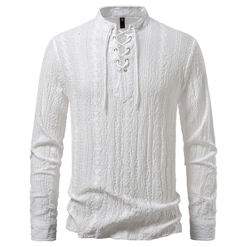 Long sleeve shirt for men with creative lace design Lune London