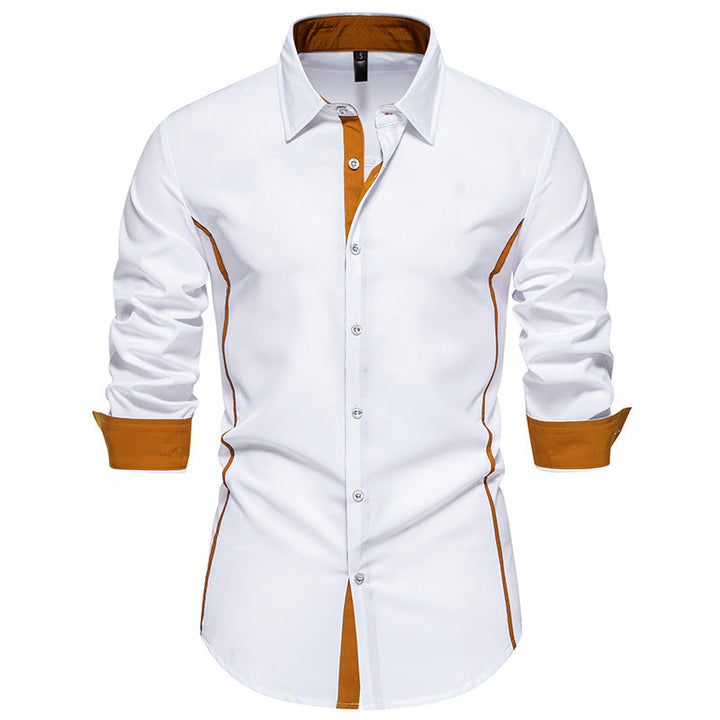 Men's Long-Sleeve Shirt with Contrast Stitching and Modern Cut Lune London