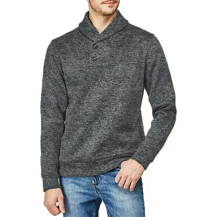 Men's sweater with high collar and button detail Lune London