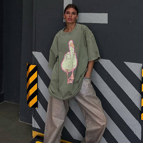 Oversized T-shirt for women with striking graphics Amarae