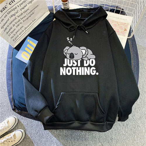 Women's hoodie with playful koala design and motivational lettering Chic & Stil