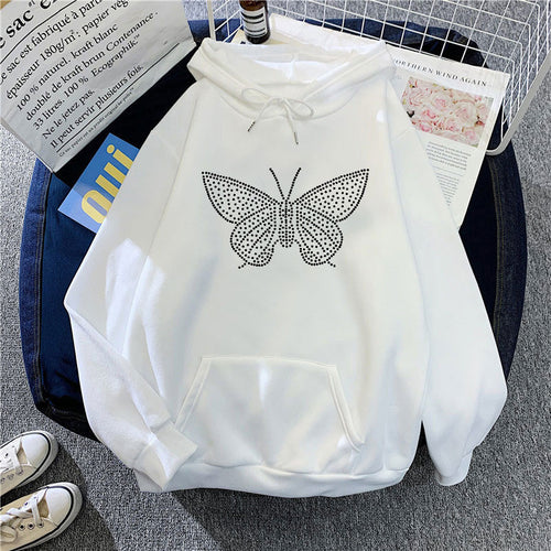 Women's hoodie with elegant butterfly design Chic & Stil