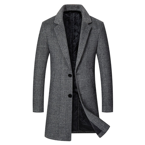 Elegant long coat for men in tartan pattern with removable inner part Amarae