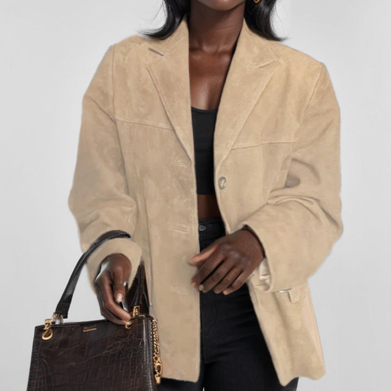 Veste surdimensionnée élégante pour femmes en imitation suédine Chic & Stil