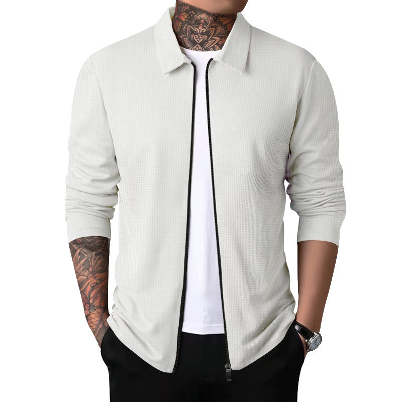 Men's long sleeve sports T-shirt with zipper and structured breathable design Lune London